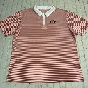 swannies mens Polo performance stripe it geometric bear Golf course Athletic 2XL